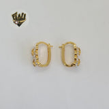 (1-2946) Gold Laminate - Multicolor Hoops - BGO