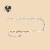 (2-0441) Plata de ley 925 - Pulsera de eslabones lunares de 5 mm.