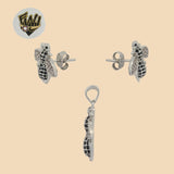 (2-6325) 925 Sterling Silver - Bee Zircon Set. - Fantasy World Jewelry