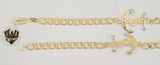 (1-60060) Gold Laminate -7mm Curb Link Men Bracelet w/Anchor- 8" - BGF - Fantasy World Jewelry