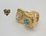 (1-3158) Gold Laminate -CZ Men Ring - BGO - Fantasy World Jewelry
