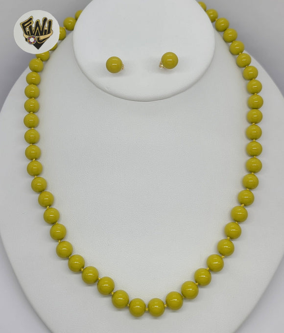 (MSET-26) Gold Laminate - Mallorca Pearls Set - Fantasy World Jewelry