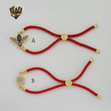 (1-60100) - Gold Plated Red String Bracelet.