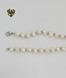 (4-7069) Stainless Steel - 8mm Cross Pearl Necklace - 18".