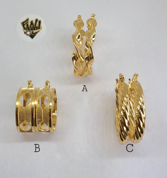 (1-2689) Gold Laminate Hoops - BGO - Fantasy World Jewelry