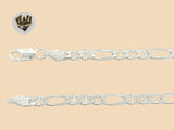 (2-0169) 925 Sterling Silver - 4mm Figucci Link Anklet - 10" - Fantasy World Jewelry