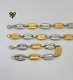 (4-7112) Stainless Steel - 13.5mm Puff Marine Link Men Set - 22". - Fantasy World Jewelry
