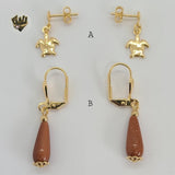 (1-1151) Gold Laminate - Long Earrings - BGF - Fantasy World Jewelry