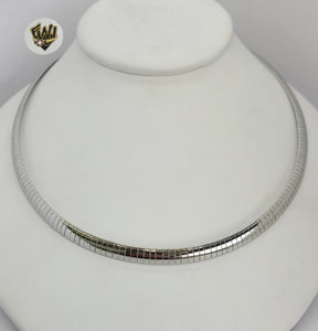 (4-7070) Stainless Steel - 6mm Flat Snake Necklace - 18". - Fantasy World Jewelry