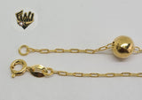 (1-0070) Gold Laminate - 1.5mm Link and Balls Anklet - 10" - BGO - Fantasy World Jewelry