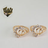 (1-3075) Gold Laminate- CZ w/Heart Ring- BGO - Fantasy World Jewelry
