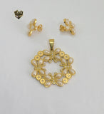 (4-9103) Stainless Steel - Pearls Butterfly Set. - Fantasy World Jewelry