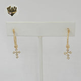 (1-2668-2) Gold Laminate - Cross Charm Hoops - BGF