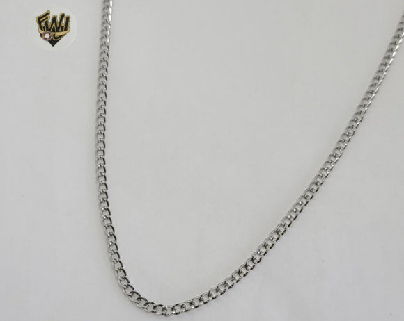(4-3102) Stainless Steel - 3mm Curb Link Chain. - Fantasy World Jewelry