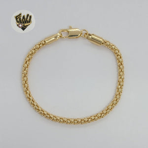 (1-0441) Gold Laminate - 4mm Popcorn Link Bracelet - BGF - Fantasy World Jewelry