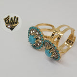 (1-3099) Gold Laminate-Adjustable Stone Ring - BGO - Fantasy World Jewelry