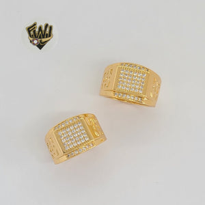 (1-3160-4) Gold Laminate - Zircon Squared Men Ring - BGO