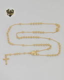 (1-3349-1) Gold Laminate - 3.5mm Guadalupe Virgin Rosary Necklace - 18" - BGF.