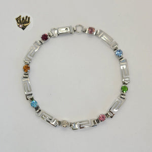 (4-4199) Stainless Steel - 4.5mm Alternative Colorful Bracelet - 8" - Fantasy World Jewelry