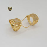 (1-3194) Gold Laminate - Double CZ Ring - BGO - Fantasy World Jewelry