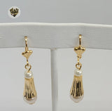 (1-1039) Gold Laminate - Pearls Earrings - BGF - Fantasy World Jewelry
