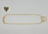 (1-0143) Gold Laminate - 2mm Marine Link Dog Paw Anklet - 10" - BGF - Fantasy World Jewelry