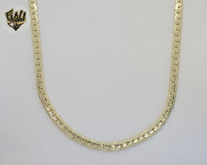 (1-1663) Laminado de oro - Cadena de eslabones alternativos de 6,5 mm - BGO