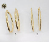 (1-2739) Gold Laminate - Diamond Cut Hoops - BGO - Fantasy World Jewelry