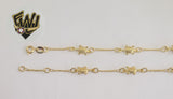 (1-0599) Gold Laminate Bracelet-1.5mm Curb Link Bracelet w/Turtles -7.5''-BGO - Fantasy World Jewelry