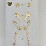 (1-1145) Gold Laminate - Studs Earrings - BGF - Fantasy World Jewelry