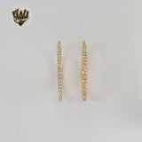 (1-2671-2) Gold Laminate - Zircon Medium Hoops - BGO