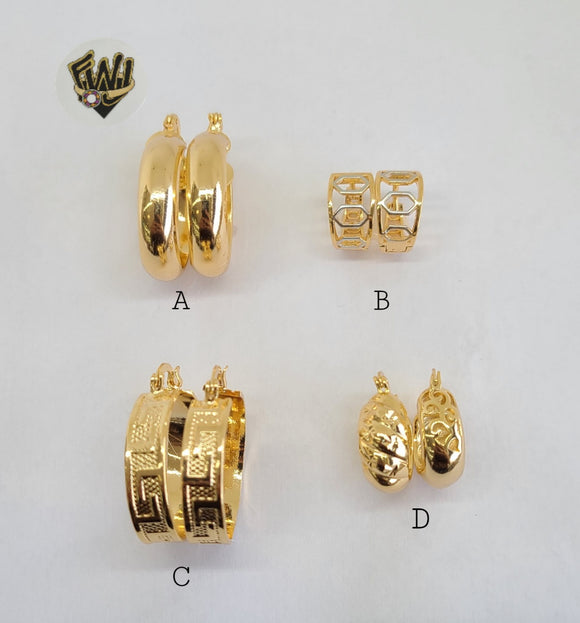 (1-2601 A-D) Gold Laminate Hoops - BGO - Fantasy World Jewelry
