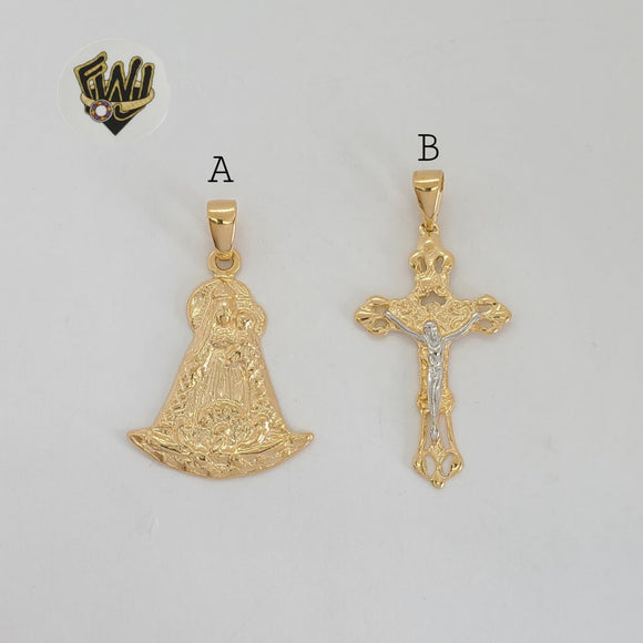 (1-2463) Gold Laminate - Big Religious Pendants - BGF