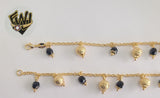 (1-0606) Gold Laminate Bracelet-2.5mm Rolo Link Bracelet w/Charms -7''-BGF - Fantasy World Jewelry