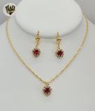 (1-6512) Gold Laminate - Zircon Heart Set - BGF - Fantasy World Jewelry