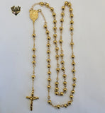 (4-6013) Stainless Steel - 6mm Rosary Necklace - 28". - Fantasy World Jewelry