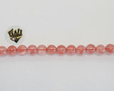 (MBEAD-246-1) 6mm Quarzo Rosa Beads - Fantasy World Jewelry
