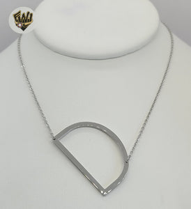 (MNECK-03) Stainless Steel - 2mm Rolo Link Letter Necklace - 20". - Fantasy World Jewelry