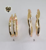 (1-2765) Gold Laminate - Three Tone Hoops - BGO - Fantasy World Jewelry