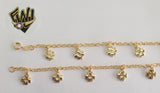 (1-0611) Gold Laminate Bracelet-3mm Rolo Link Bracelet w/Charms -7''-BGF - Fantasy World Jewelry