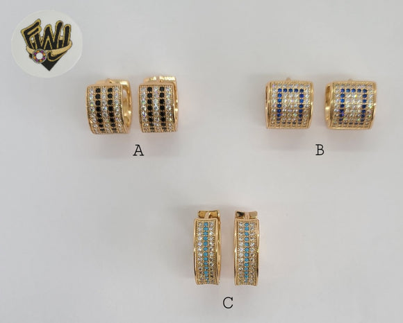 (1-2678-F) Gold Laminate - Zircon Hoops - BGO - Fantasy World Jewelry
