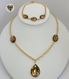 (1-6184) Gold Laminate - Crystal Set - BGO - Fantasy World Jewelry