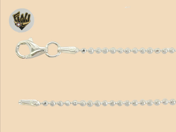 (2-0146) 925 Sterling Silver - 1.5mm Smooth Ball Link Anklet - 10