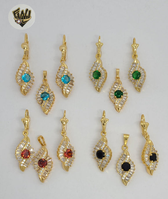 (1-6455) Gold Laminate - Zircon Set - BGO - Fantasy World Jewelry