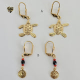 (1-1156) Gold Laminate - Long Earrings - BGF - Fantasy World Jewelry