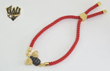 (1-60100) - Gold Plated Red String Bracelet (CZ Stone) - Fantasy World Jewelry