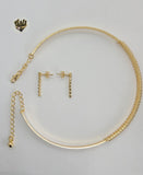 (1-6288) Gold Laminate - Zircon Choker Set - BGF - Fantasy World Jewelry