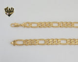 (1-1879) Laminado de oro - Cadena de eslabones Figaro de 10,5 mm - 24" - BGF
