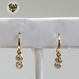 (1-2668-E) Gold Laminate - CZ Hoops with Charms - BGF - Fantasy World Jewelry