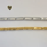(4-4002) Stainless Steel - 7.5mm Elegua Bracelet - 8" - Fantasy World Jewelry